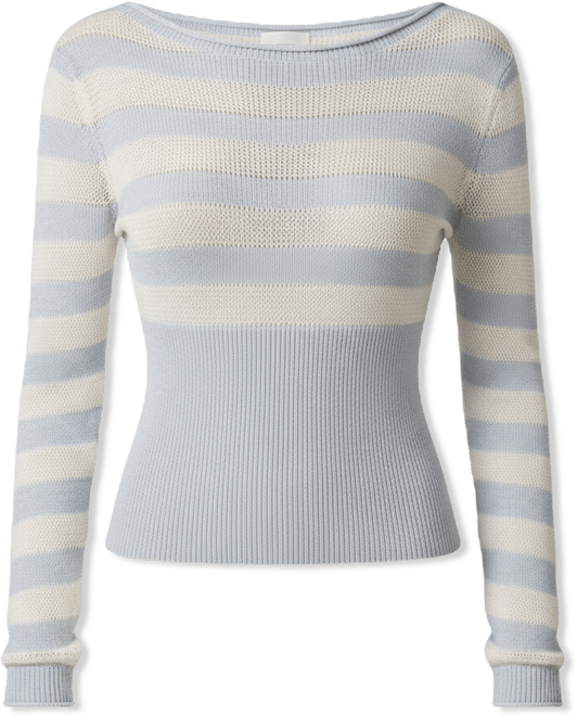 Womens Cornella Boat Neck Striped Knit Sweater