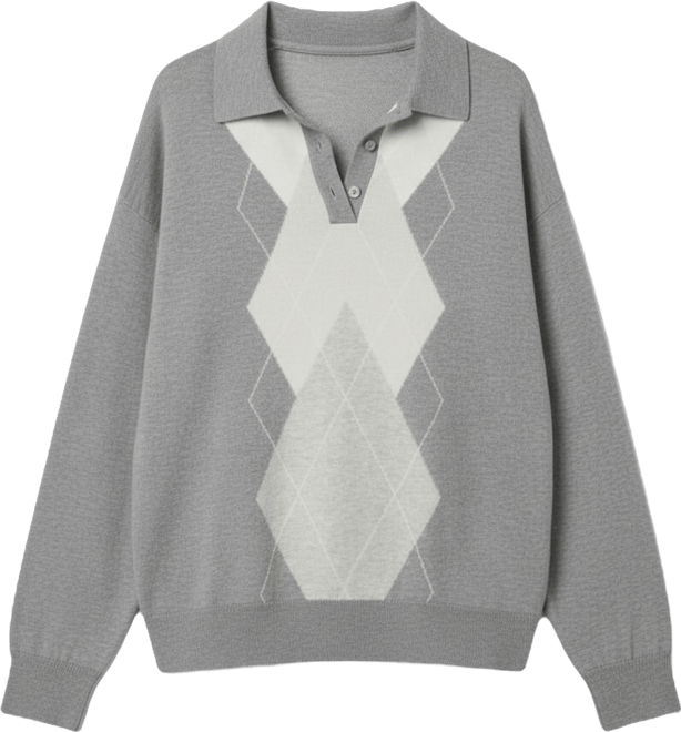 Women's Kati Argyle Oversized Polo Sweater