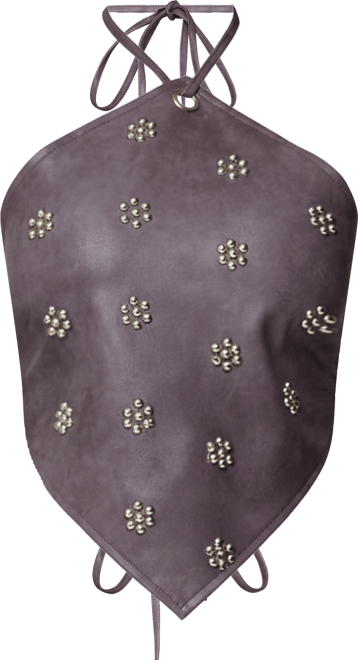 Women's Shila Studded Faux Leather Backless Top