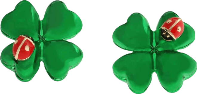Green Paddy's Princess Shamrock Stud Earrings