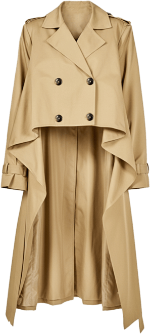 Women's High Low Hem Trench Coat