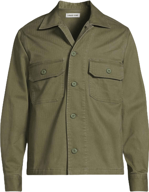 Men's Herringbone Utility Shirt Jacket