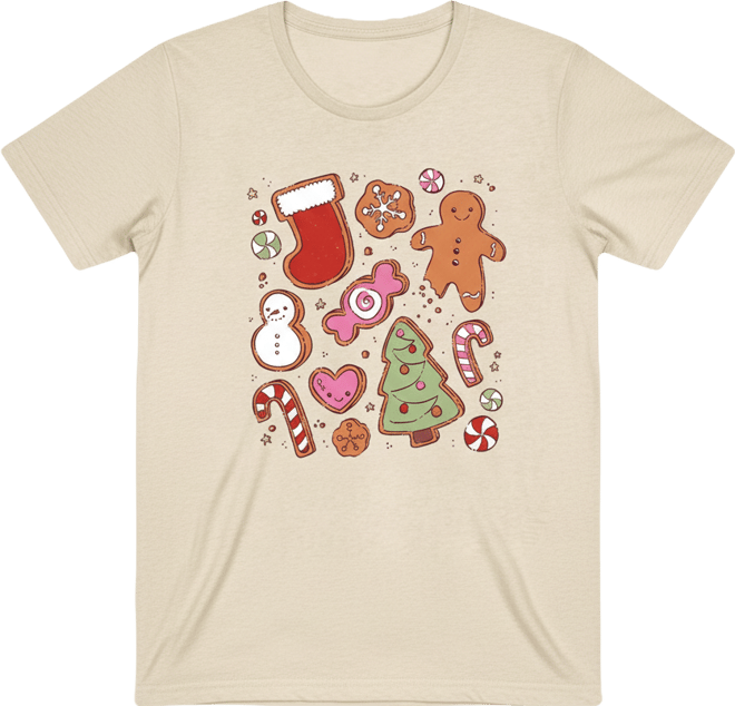 Cute Christmas Cookies Women's Short Sleeve Graphic T-shirts