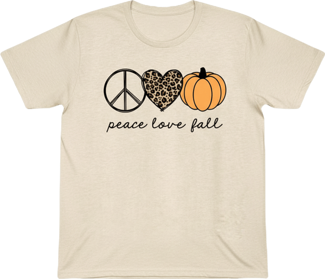 Peace Love  Plus SizePumpkin Women's Short Sleeve Graphic T-shirts
