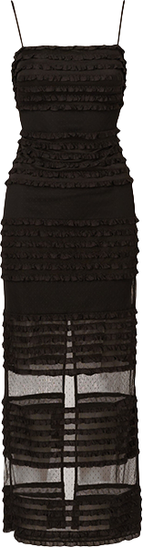 Women's Ruffle Square Neck Maxi Dress