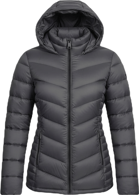 Women's Chevron-Quilted Full-Zip Puffer Jacket