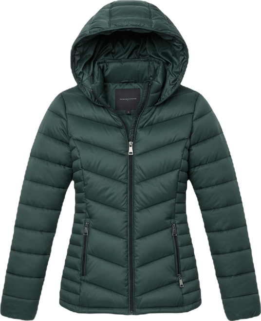 Women's Chevron-Quilted Full-Zip Puffer Jacket