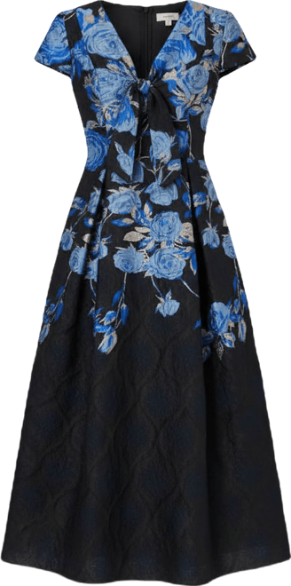 Women's Jacquard Tie-Front Ball Gown