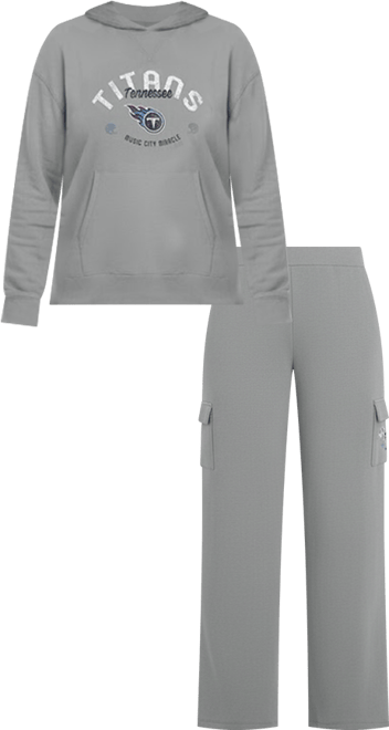 Women's Gray Tennessee Titans Waffle-Knit Hooded Shirt & Pants Lounge Set
