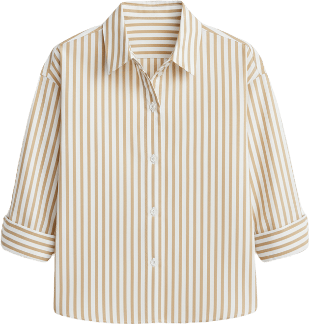 Women's Button-Front Cropped Shirt