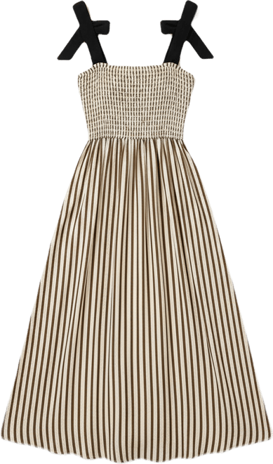 Women's Square-Neck A-Line Midi Dress for Beach Vacation