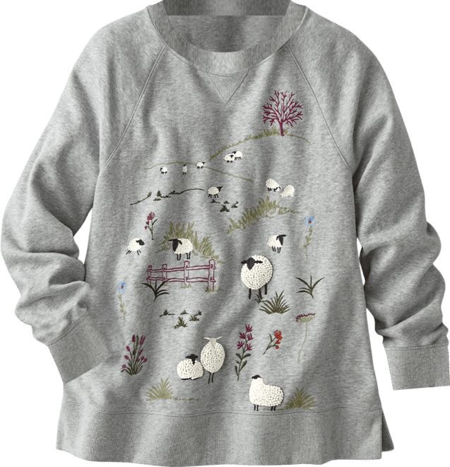 Mellow Meadows Embroidered Sweatshirt - Coldwater Creek