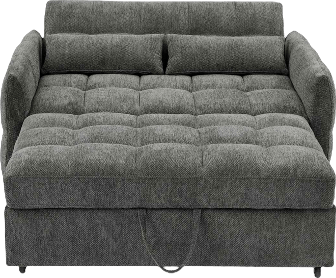 Green Loveseat Sofa Bed with Usb Ports & Pillows