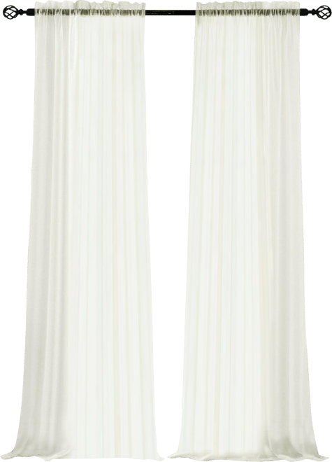 Designer Sheer Voile Rod Pocket Curtains For Small Windows