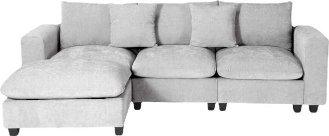 99" Modular Chenille L-Shaped Sectional Sofa and Chaise With Usb/Type-c Ports and Side Pockets