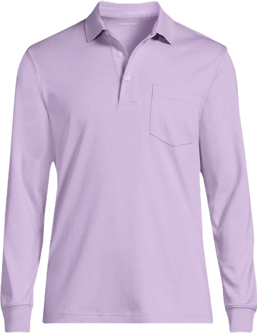 Men's Long Sleeve Cotton Supima Polo Shirt with Pocket