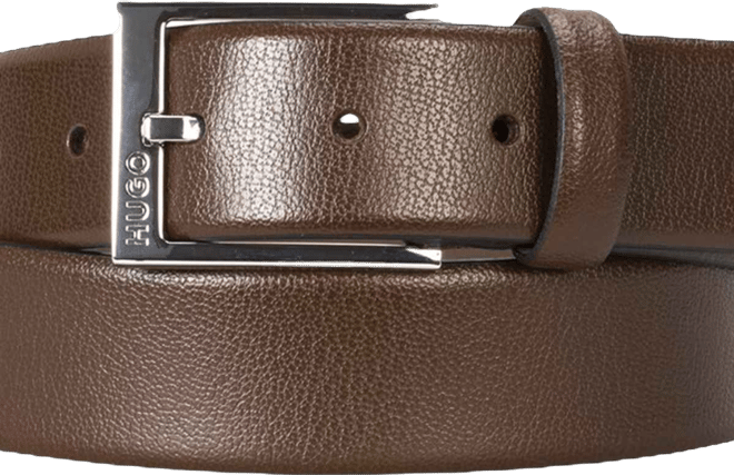 Men's Polished Pin Buckle Leather Belt