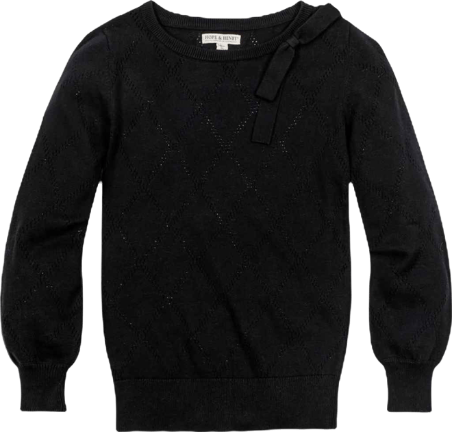 Women's Organic Bow Detail Pointelle Sweater