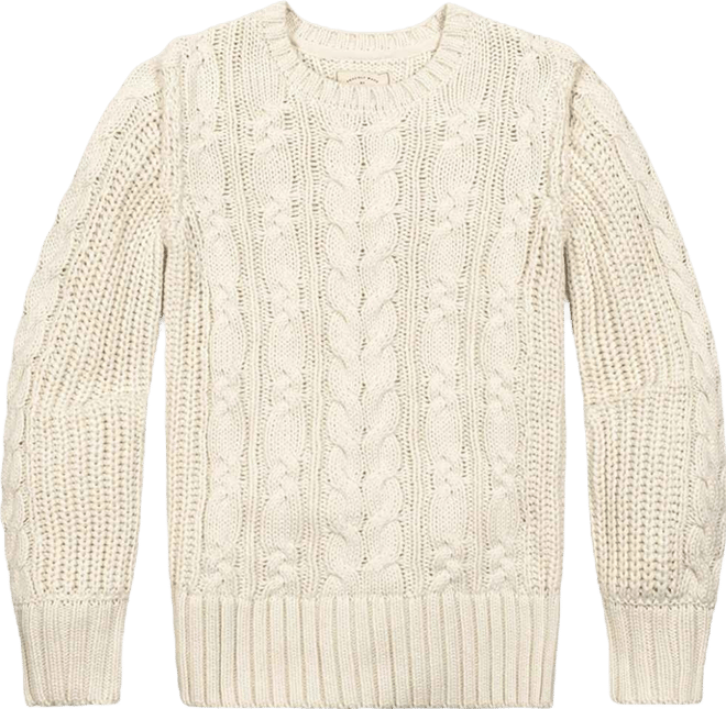 Women's Organic Peasant Sleeve Cable Sweater