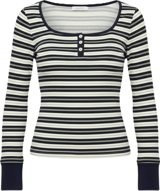 Women's Jaida Striped Henley Top