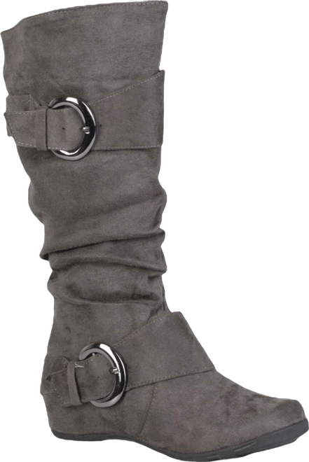 Women's Jester Wide Calf Rouched Buckle Mid Shaft Boots