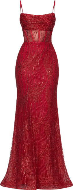 Juniors' Embellished Sleeveless Ball Gown