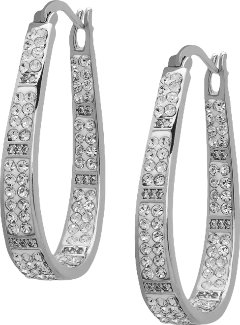 Crystal Stone Inside-Out Hoop Earrings