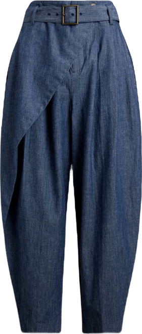 Ralph Lauren Chambray Tapered Wrap Pants | Bloomingdale's Women