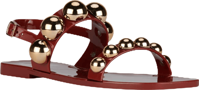Women's Gum-Drop Studded Flat Jelly Sandals