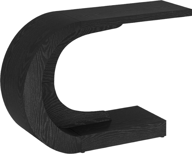 43.3" C-Shaped Console Table, Mid-Century Modern Wood Entryway Hallway Table, Heavy-Duty Entry Accent Table for Hall, Living Room, Entrance