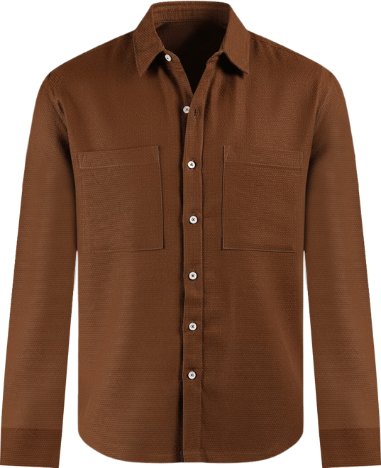 Men's Chocolate Brown Solid Canvas Utility Shirt