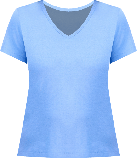 Women's Cotton Short Sleeve V-Neck Top, Exclusively at Macy's