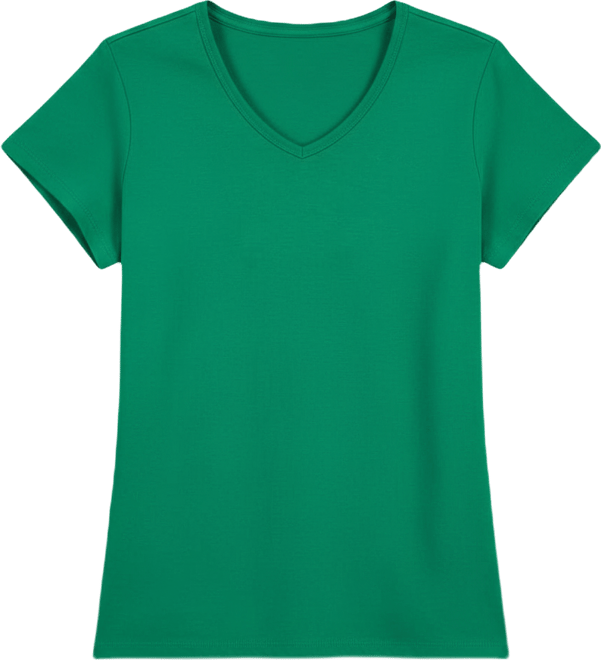Women's Cotton Short Sleeve V-Neck Top, Exclusively at Macy's