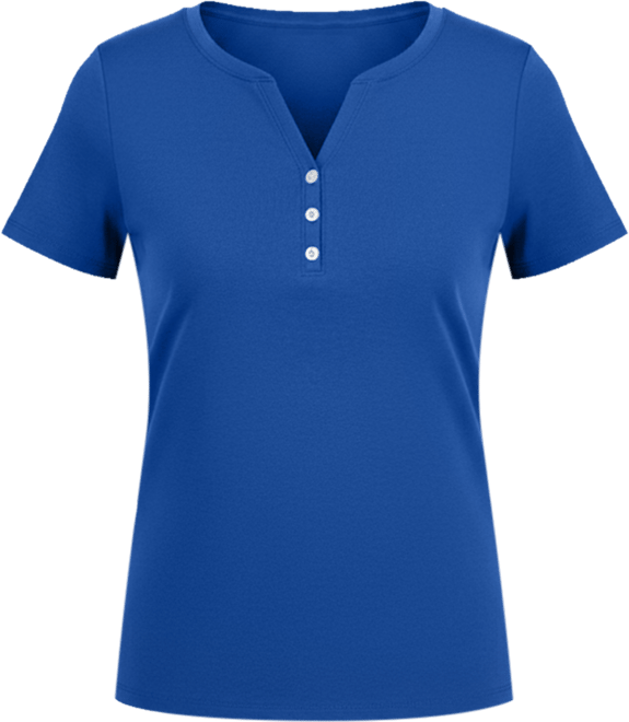 Women's Short-Sleeve Cotton Henley Top, Exclusively at Macy's