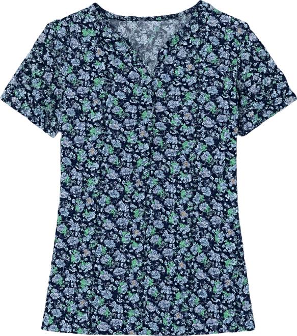 Petite Printed Henley Top, Macy's Exclusive