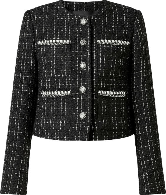 Women's Black and White Tweed Jacket