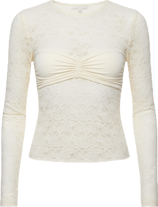 Women's Rosette Bandeau Sheer Lace Top