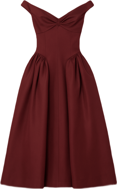 Women's Omella Burgundy Ruched Bust Sweetheart Flared Maxi Dress
