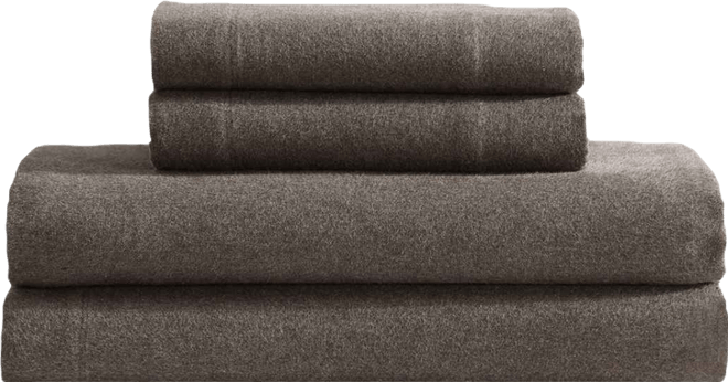 Melange Cotton Flannel 4 Piece Sheet Set, King