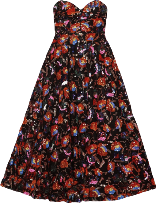 Women's Strapless Sweetheart Neckline Plus Size A-Line Evening Gown