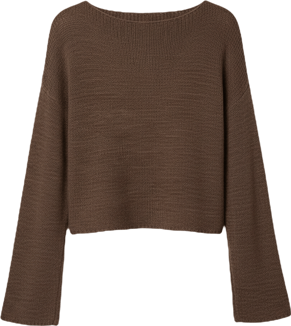 Womens Drop Shoulder Light Knit Sweater