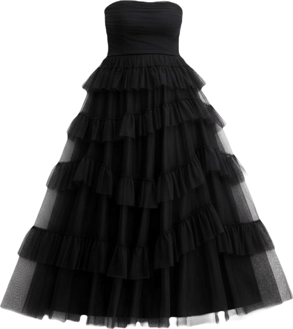 Trendy Plus Size Tulle Ruffle Strapless Gown, Created for Macy's