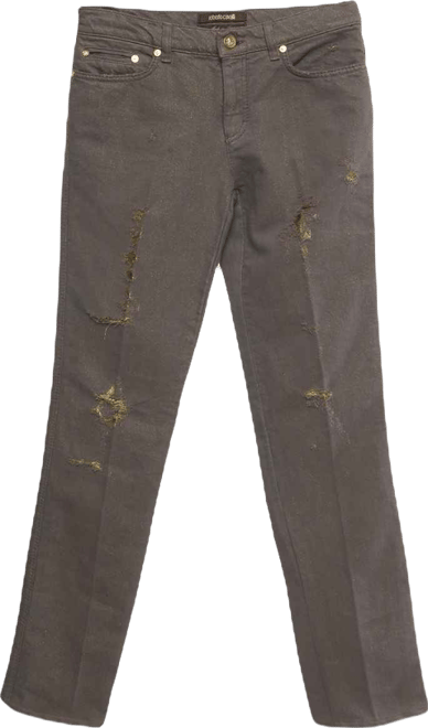 Women's Denim Distressed Straight Leg Jeans