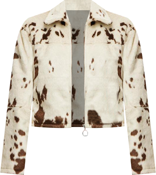 Women's Cow Faux Fur Jacket