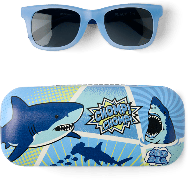 Toddler Boys Shark 2-Piece Sunglasses Set - BLUE | The Children's