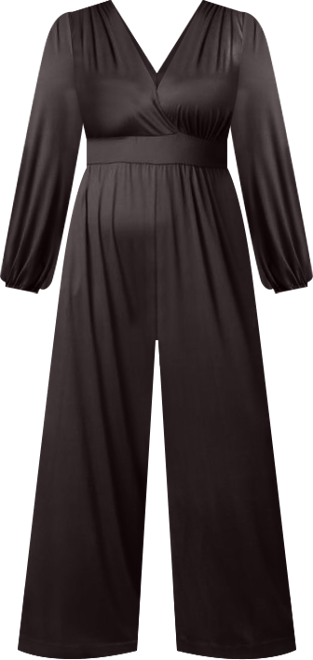 Plus Size Brigitte Long Sleeve Wide Leg Jumpsuit