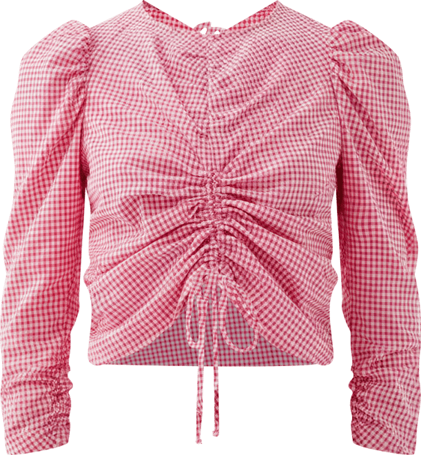 Women's Vichy Front Gather Shirt