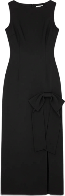 Women's Slit Maxi Dress with Bow