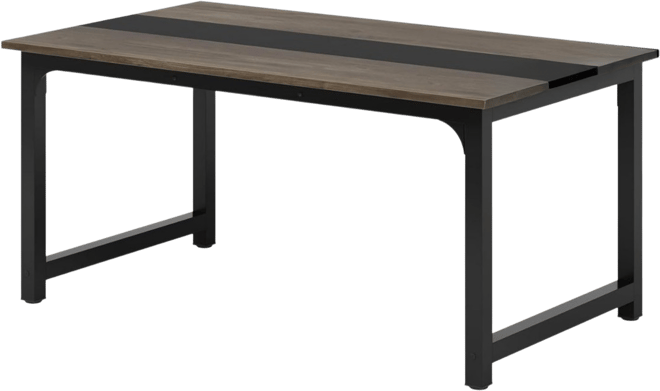 63" Industrial Dining Table for 4–6 with Sturdy Metal Legs and Wood Top