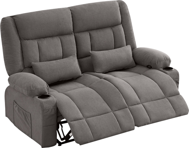 Recliner Loveseat with Cup Holders for Living Room Love Seat Manual Oversized Recliner with Ergonomic, Side Pocket for Adult
